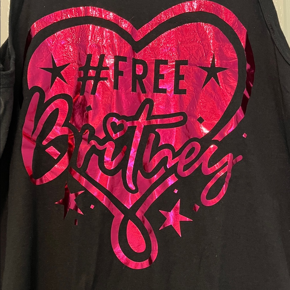 Free Britney pink metallic tank